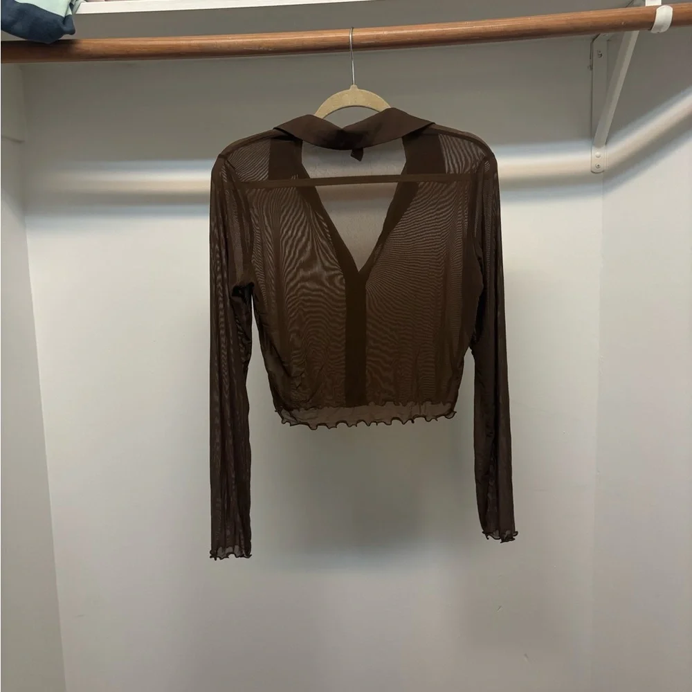NEVER WORN Sheer Long Sleeve Top - Picture 4 of 4